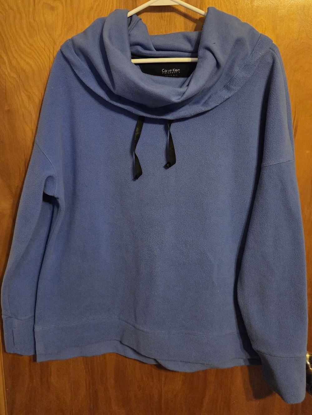 Calvin Klein Performance Womens Cowl-Neck Blue Fleece Pullover Size XL